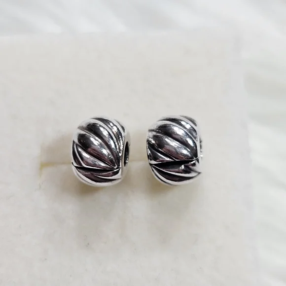 🆕️ Pandora Silver Polished Feathered Clip Charms - Picture 3 of 8